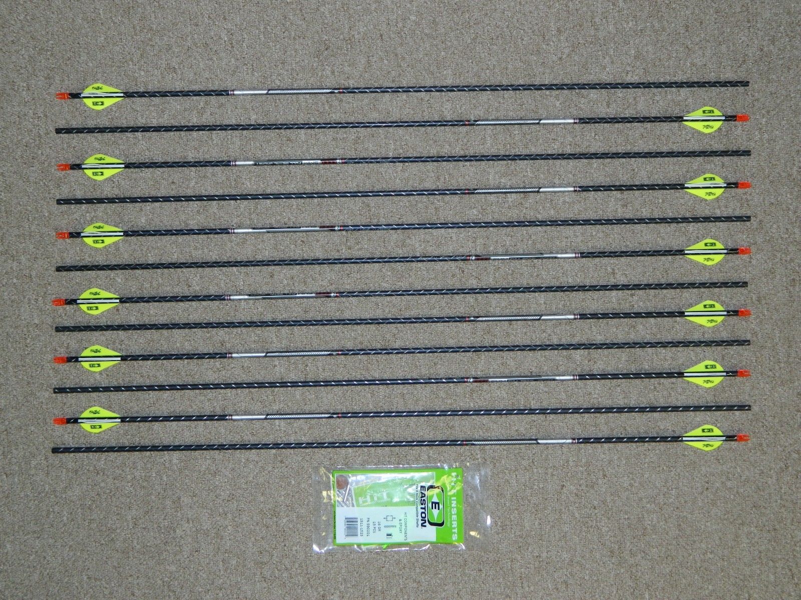 Easton 5mm FMJ Pro 340 Arrows Factory Fetched w/ 2" Blazer Vanes 6 Pack 